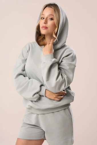 Bluza dresowa z kapturem w kolorze eucalyptus