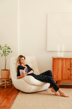 Granatowa piżama damska z długimi spodniami ARETHA