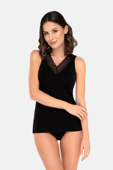 Podkoszulka damska na szerokich ramiączkach ANTONINA kolor czarny