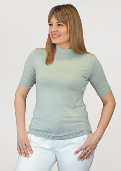 LAYLA - short sleeve half turtleneck in mint color