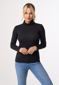 BEVERLY - long sleeve turtleneck blouse in black