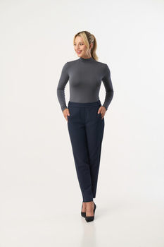 RESTA - long sleeve half turtleneck in steel color