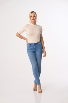 LAYLA - short sleeve half turtleneck in vanilla color