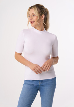 LAYLA - short sleeve half turtleneck in white
