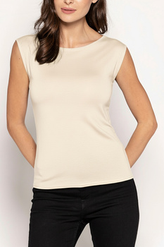 INDI - blouse with wide straps in ecru color