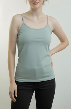 MACADI - viscose top with thin straps in sage color