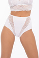 Majtki z wysokim stanem oraz elementami koronki w kolorze białym (174)