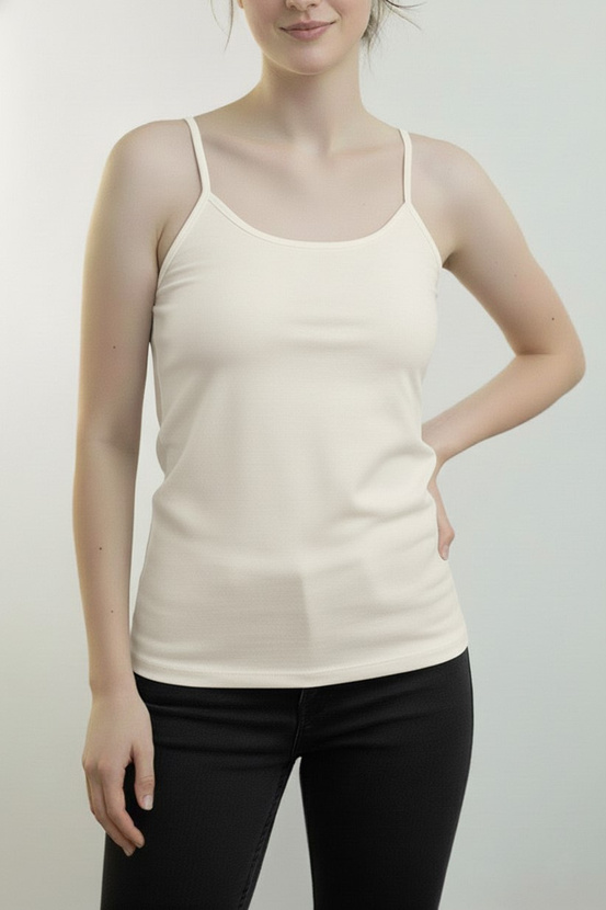 MACADI - viscose top with thin straps in vanilla color