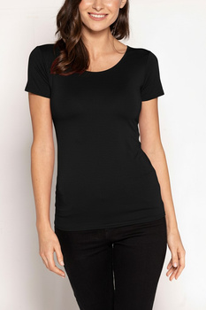 CARLA - bluzka z krótkim rękawem w kolorze czarnym