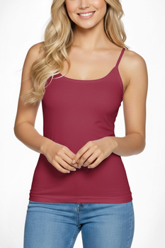 MACADI - wiskozowy top na cienkich ramiączkach w kolorze fuksja