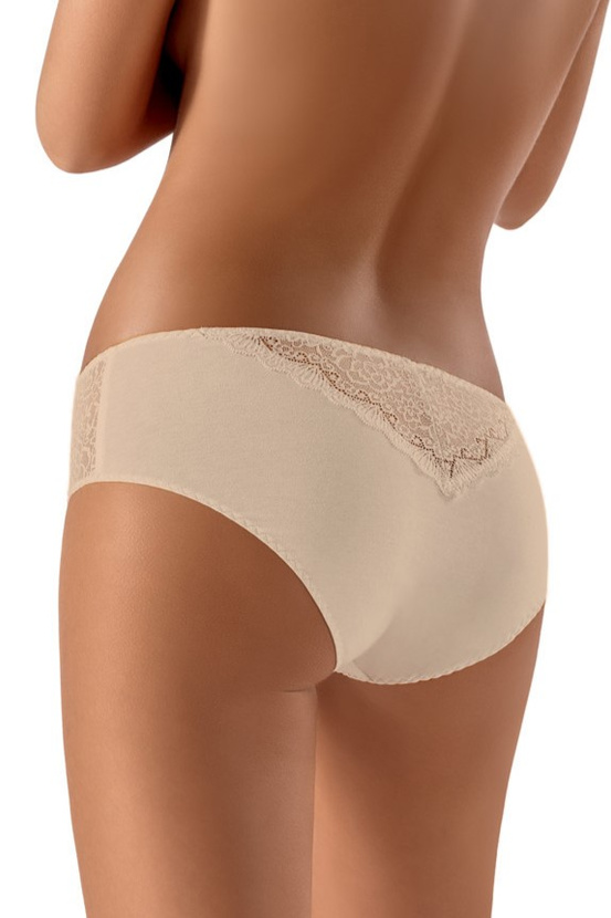 Bawełniane figi damskie z koronką BBL 091 kolor beżowy