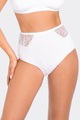 Majtki z wysokim stanem o klasycznym kroju w kolorze białym (054)