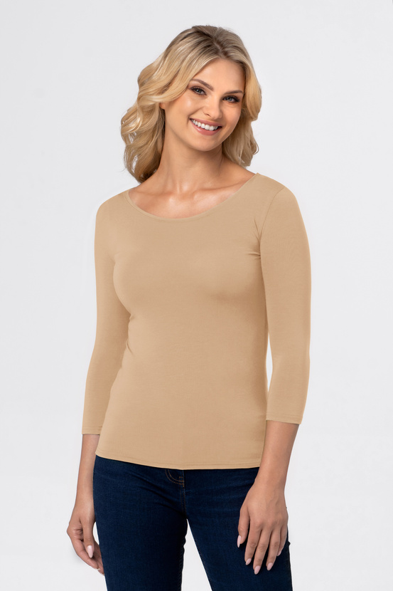 MANATI 3/4 - Bluse mit 3/4 Ärmeln in hellbeige