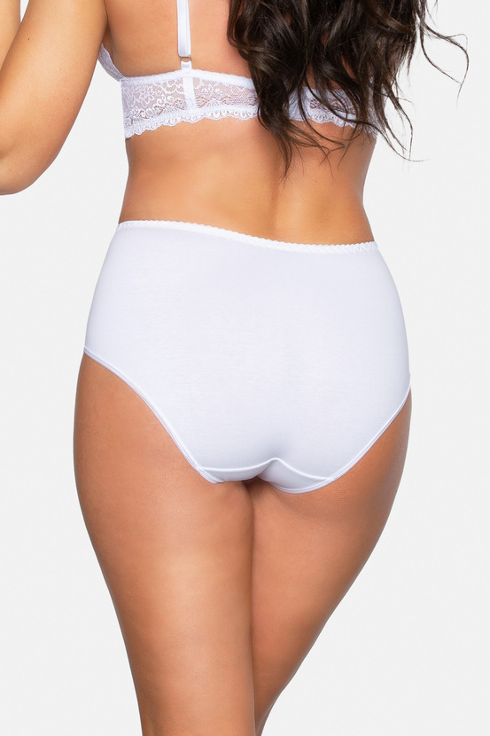 Majtki modelujące z detalem koronkowym w kolorze białym (070)