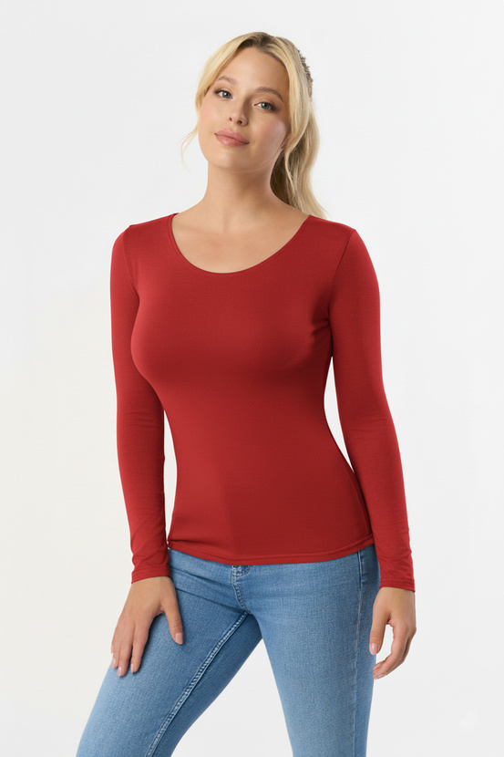 MANATI - bluzka z długim rękawem w kolorze flamenco