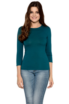 GWEN - classic 3/4 sleeve blouse in emerald color