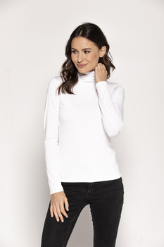 KIMI - viscose turtleneck blouse in white