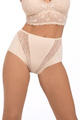 Majtki z wysokim stanem oraz elementami koronki w kolorze beżowym (174)