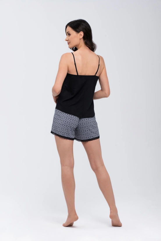 TERRA - krótka piżama w kolorze czarnym 