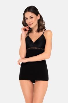 AMELIA - koszulka na cienkich ramiączkach w kolorze czarnym