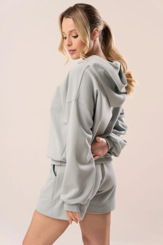 Bluza dresowa z kapturem w kolorze eucalyptus