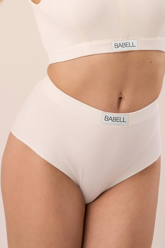 Figi z prążkowanej bawełny w kolorze off-white