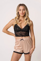 Spodenki satynowe NIGHT WHISPER w kolorze beżowym 
