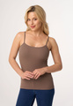 MAXINE - ribbed cotton top in cocoa color