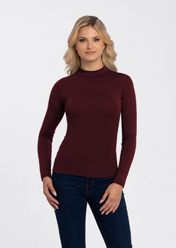 RESTA - long sleeve half turtleneck in burgundy color