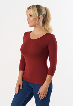 MANATI 3/4 - 3/4 sleeve blouse in marsala color