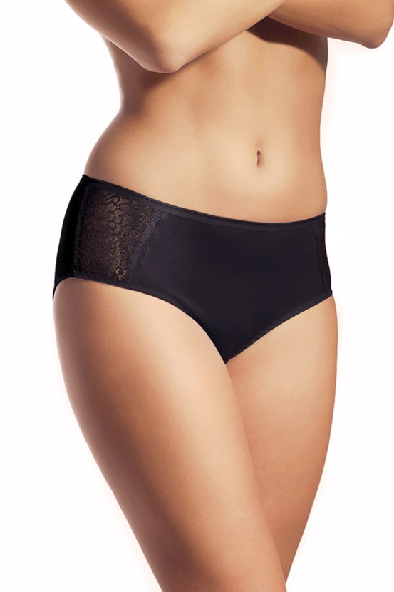Bawełniane figi damskie z koronką BBL 091 kolor czarny
