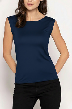 INDI - blouse with wide straps in navy blue color