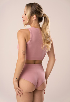 Figi z prążkowanej bawełny w kolorze vintage petal