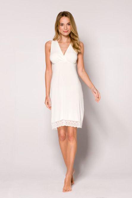 VERONA - koszula nocna w kolorze perłowym 