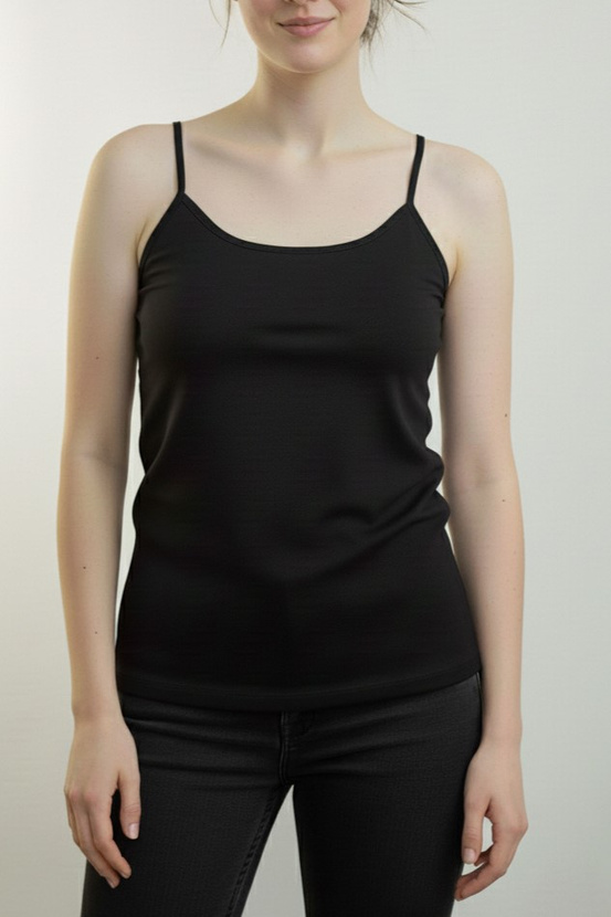 MACADI - viscose top with thin straps in black