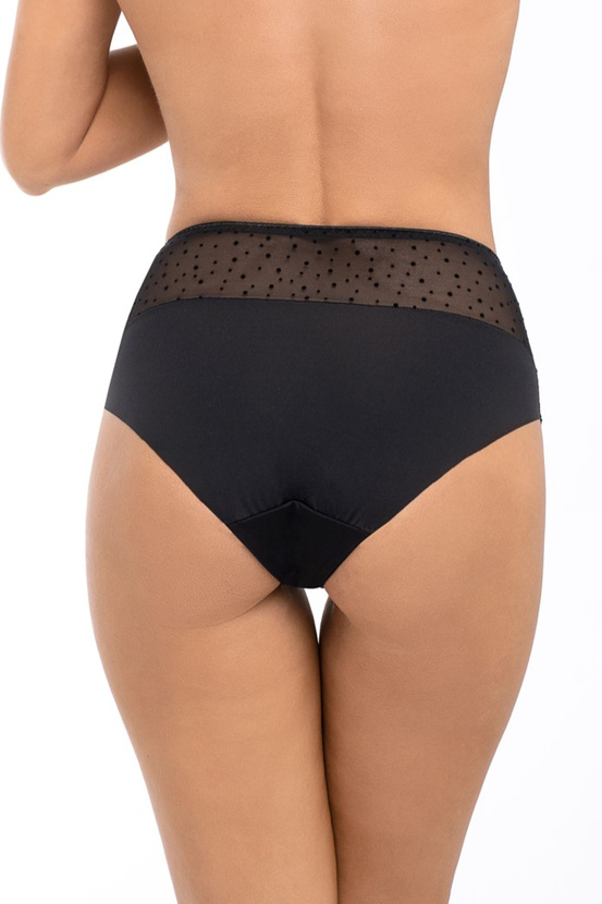 Majtki z tiulem w kropki w kolorze czarnym (167)