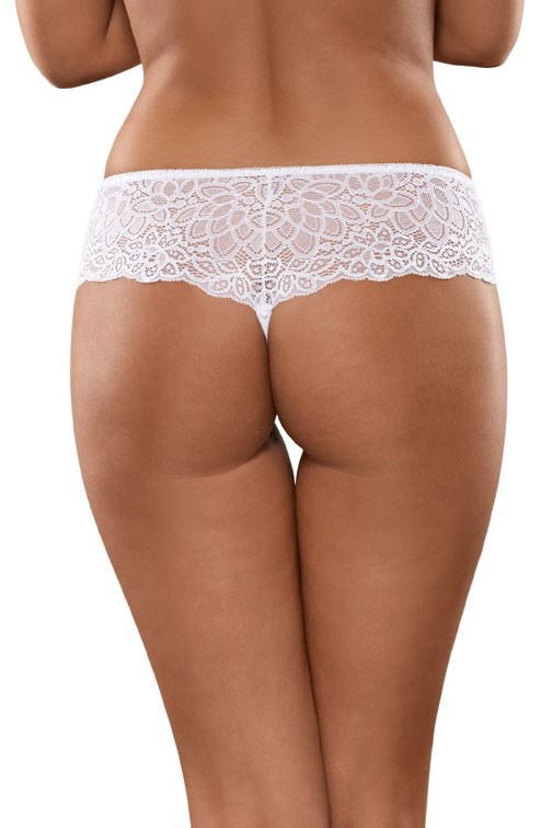 Koronkowe brazyliany BBL 142 kolor biały