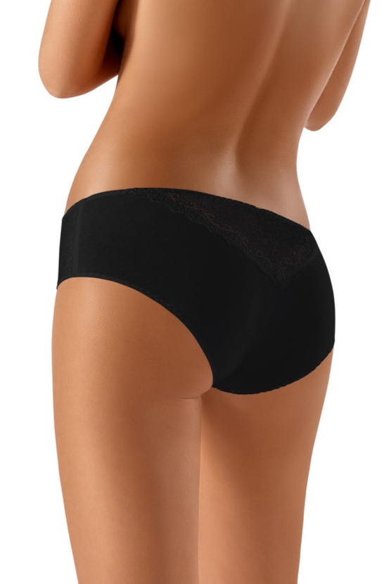 Bawełniane majtki z koronkowym detalem w kolorze czarnym (091)