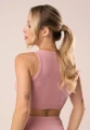 Top z prążkowanej bawełny w kolorze antycznego różu 