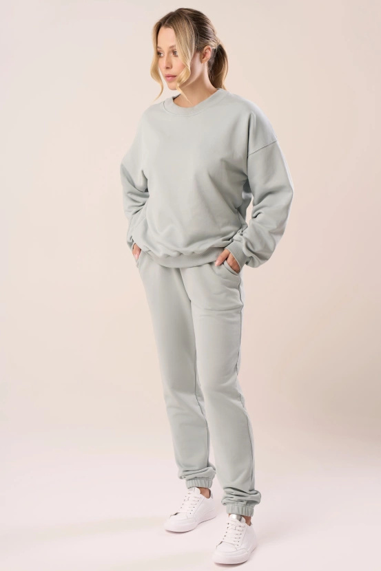 Bluza dresowa bez kaptura w kolorze eucalyptus