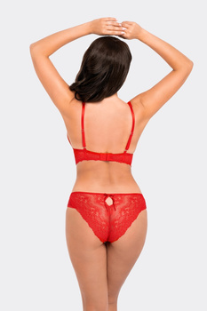 Majtki koronkowe z tiulowym elementem w kolorze czerwonym (196)