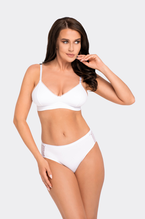 Klasyczne figi damskie z koronką BBL 087 kolor biały