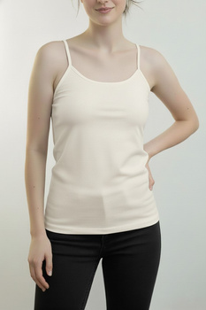 MACADI - viscose top with thin straps in vanilla color