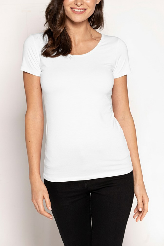 CARLA - bluzka z krótkim rękawem w kolorze białym