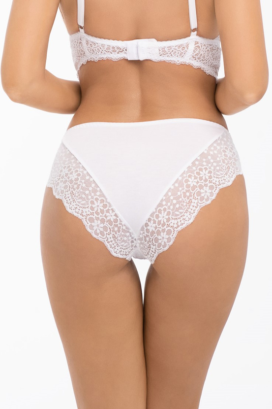 Koronkowe figi ze stanem regular w kolorze białym (163)