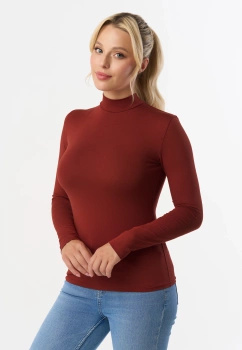 RESTA - long sleeve half turtleneck in marsala color