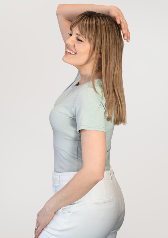 CARLA - bluzka z krótkim rękawem w kolorze miętowym