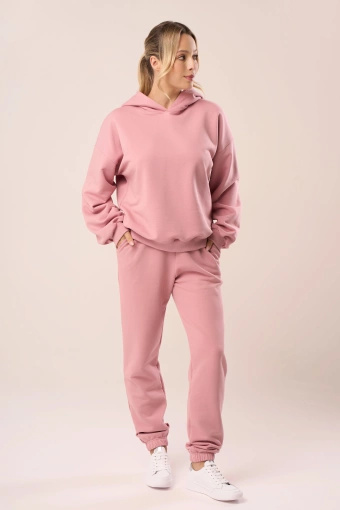 Bluza dresowa z kapturem w kolorze vintage petal