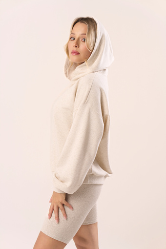 Bluza dresowa z kapturem w kolorze melanż