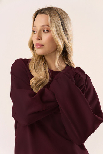 Bluza dresowa bez kaptura w kolorze wine berry